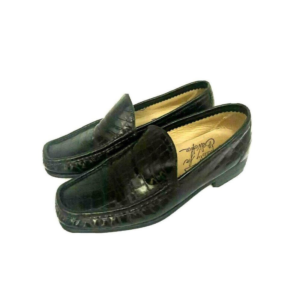Ciro Schiano Belvedere Italian Black Woven Loafers